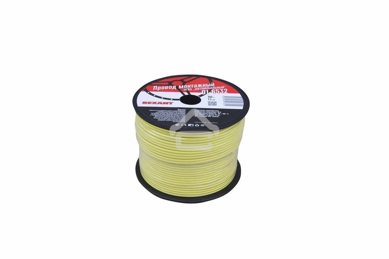 Провод ПГВА Rexant 1х1.50 мм², желтый, бухта 100 м