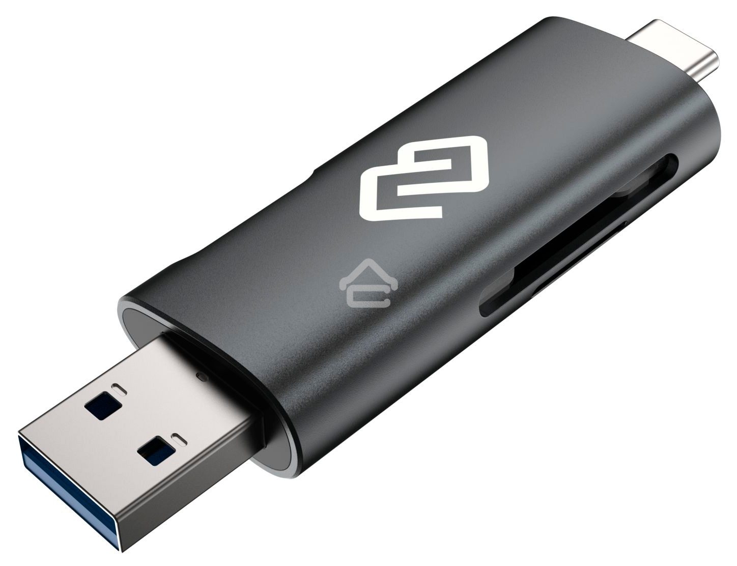 Кард-ридер USB 2.0/Type C Digma CR-СU2520-G серый
