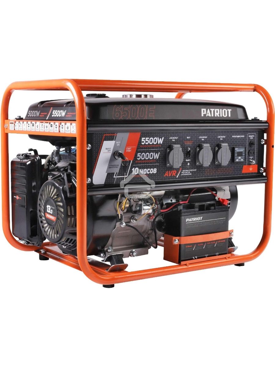 Электрогенератор бензиновый Patriot GRS 6500E, 5.5 кВт, 75 дБ, 76 кг