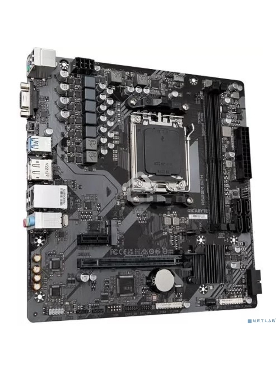 Материнская плата Gigabyte A620M S2H, Micro-ATX, AM5, AMD A620, 2xDDR5, 4xSATA, 1xM.2, 1xPCI-E 4.0 x16, 1xDP, 1xHDMI, 1xVGA, 1x1Gb LAN, 2xUSB 3.2 Gen 1, 4xUSB 2.0, 3x3.5mm, 7.1, mATX