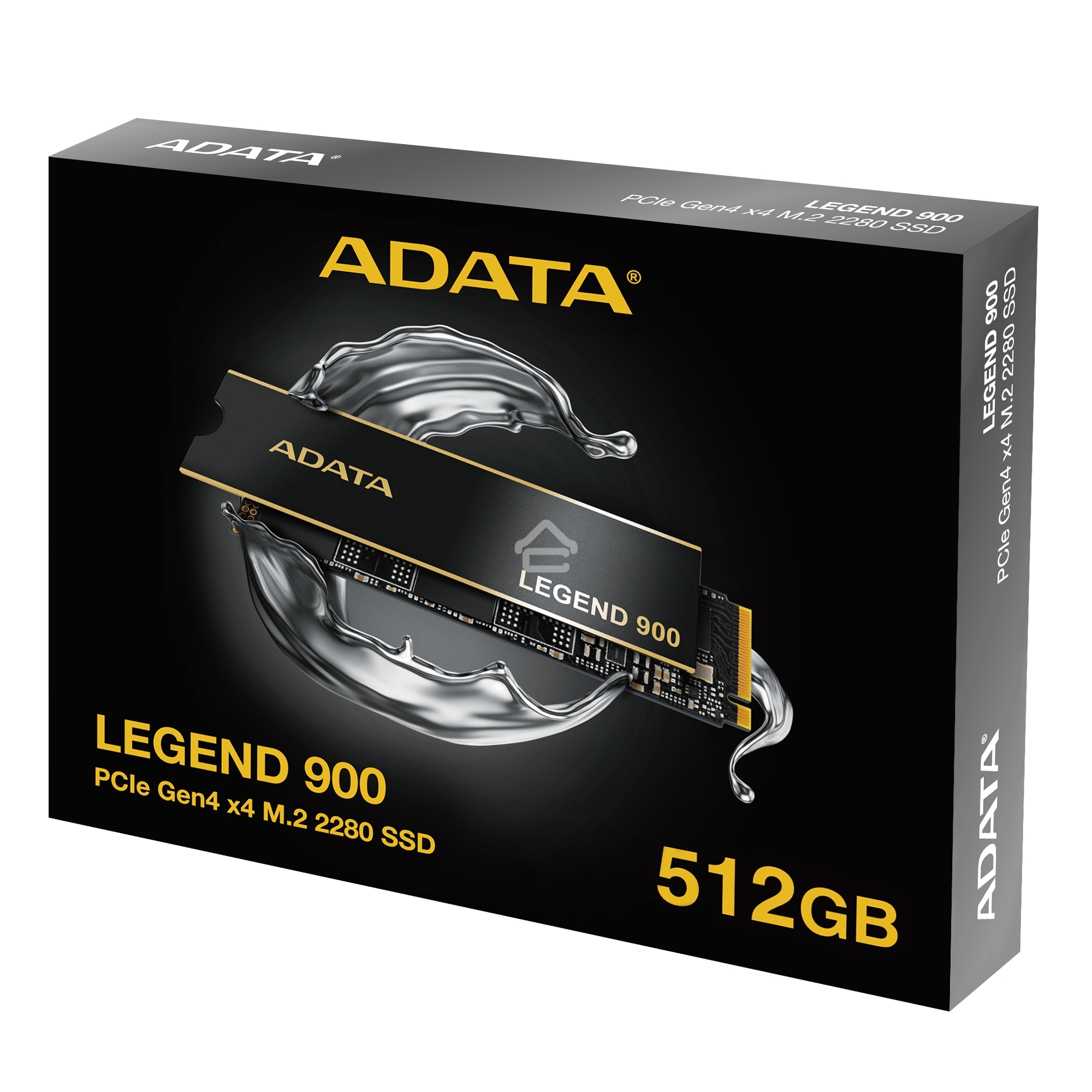 Накопитель SSD ADATA LEGEND 900, 512Gb, PCIe 4.0 x4, M.2 2280, NVMe, R/W 6200/2300, с радиатором