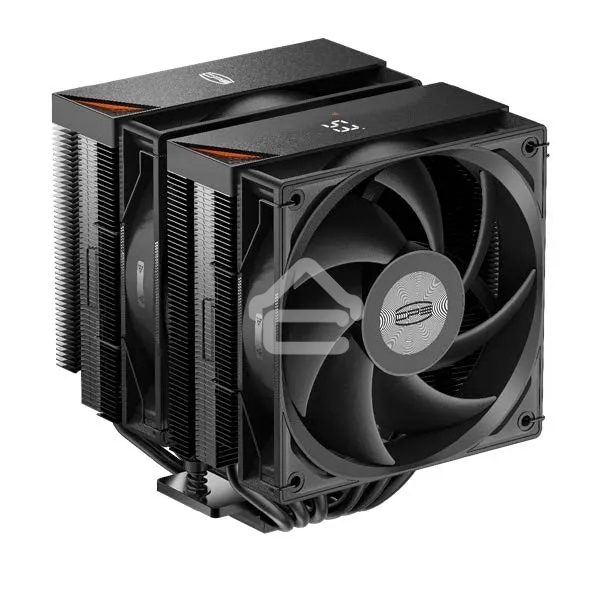 Кулер для процессора PCCooler RT620 Digital BK (250W, 4-pin PWM, LED temp., 157mm, 6x6mm, 2x120мм, 73.32CFM, 34.9dBA, 2200RPM, S: 1851/1700/1200/115X, AM5/AM4, черный)