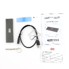 Внешний корпус USB 3.1 Type-C M.2 NVME (M-key) AgeStar 31UBNV1C (GRAY), алюминий, черный