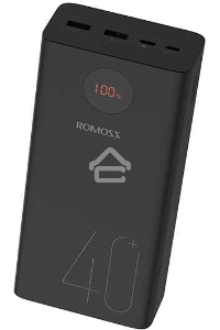 Мобильный аккумулятор Romoss PEA40 Li-Pol 40000mAh 3A+2.1A черный 2xUSB