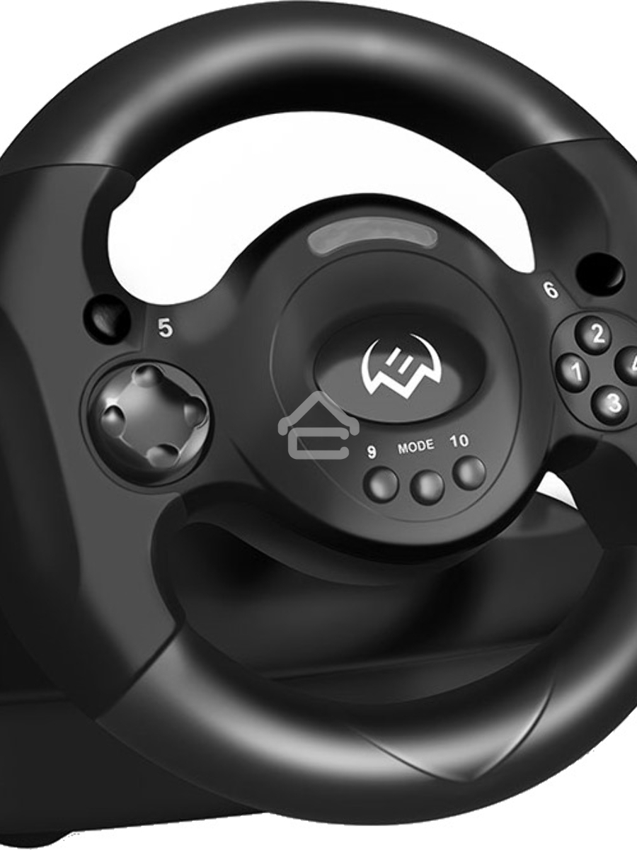 Руль SVEN GC-W300 (педали, вибро, лепестки, D-pad, 10 кл, резин. вставки, PC, цифр. и аналог.