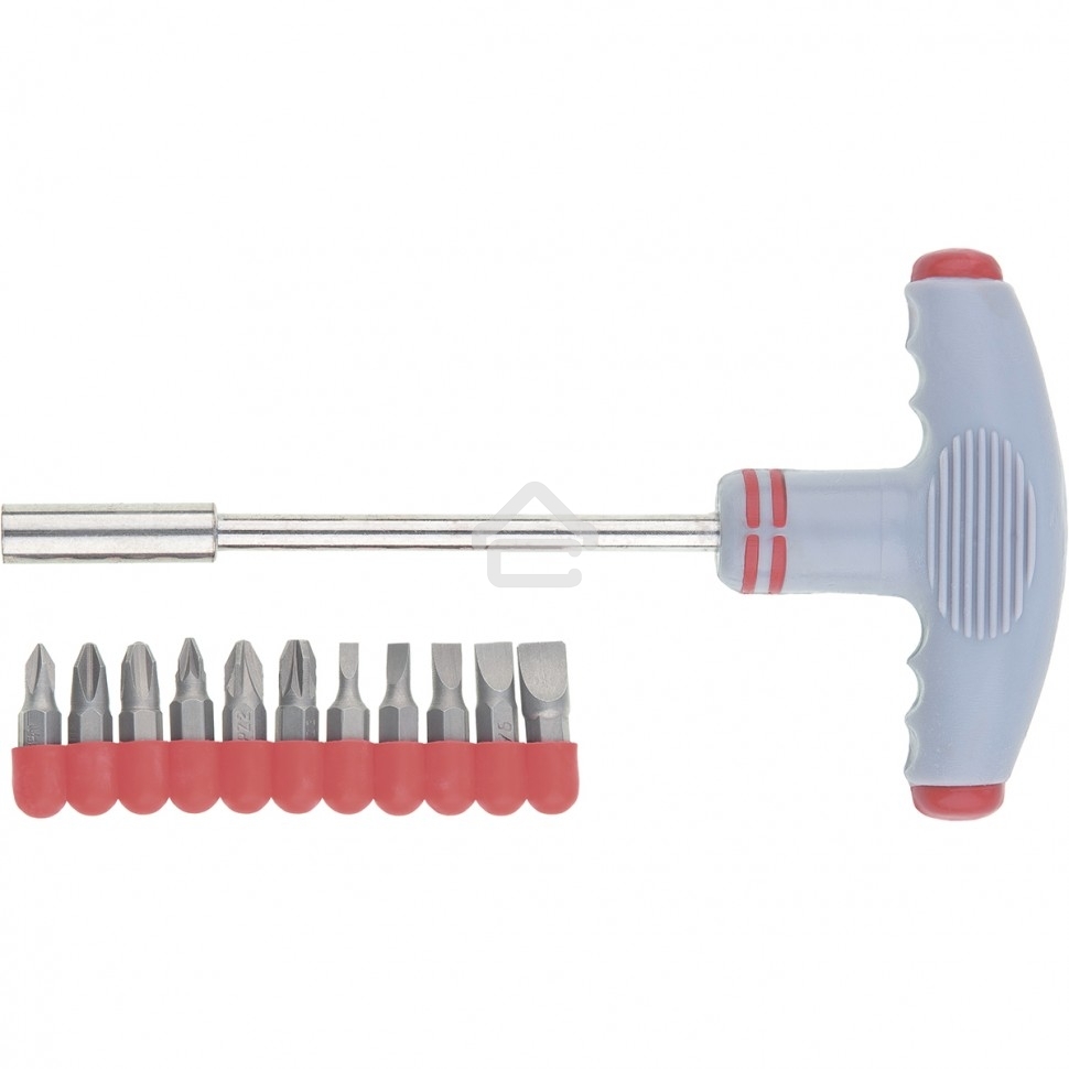 Отвертка Matrix с Т-образной эргономичной ручкой и набором бит, 11 шт., CrV