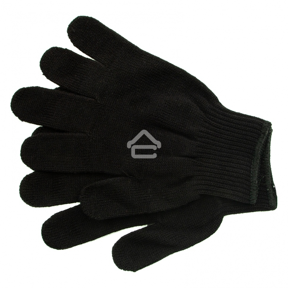 Перчатки трикотажные Сибртех акрил, черный, оверлок