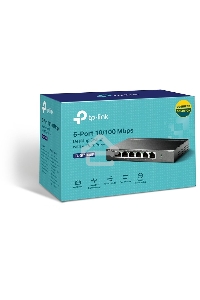 Коммутатор TP-Link 4-port 10/100Mbps Unmanaged PoE+ Switch with 2 10/100Mbps uplink ports, meta case, desktop mount, 4 802.3af/at compliant PoE+ port, 2 10/100Mbps uplink ports, DIP switches for Extend mode, Isolation mode and Priority mode, up to 250m Po