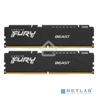 Оперативная память Kingston Fury Beast, DDR5, 16GB (2x8GB), 5200MHz, CL40, DIMM, радиатор, черный