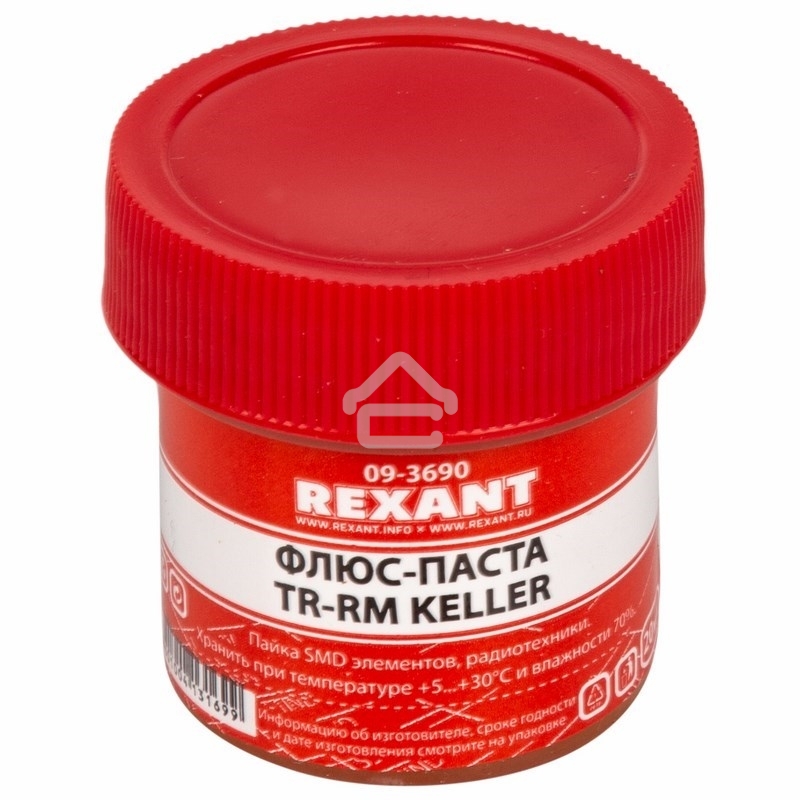 Флюс для пайки Rexant, паста TR-RM KELLER, 20 мл, банка