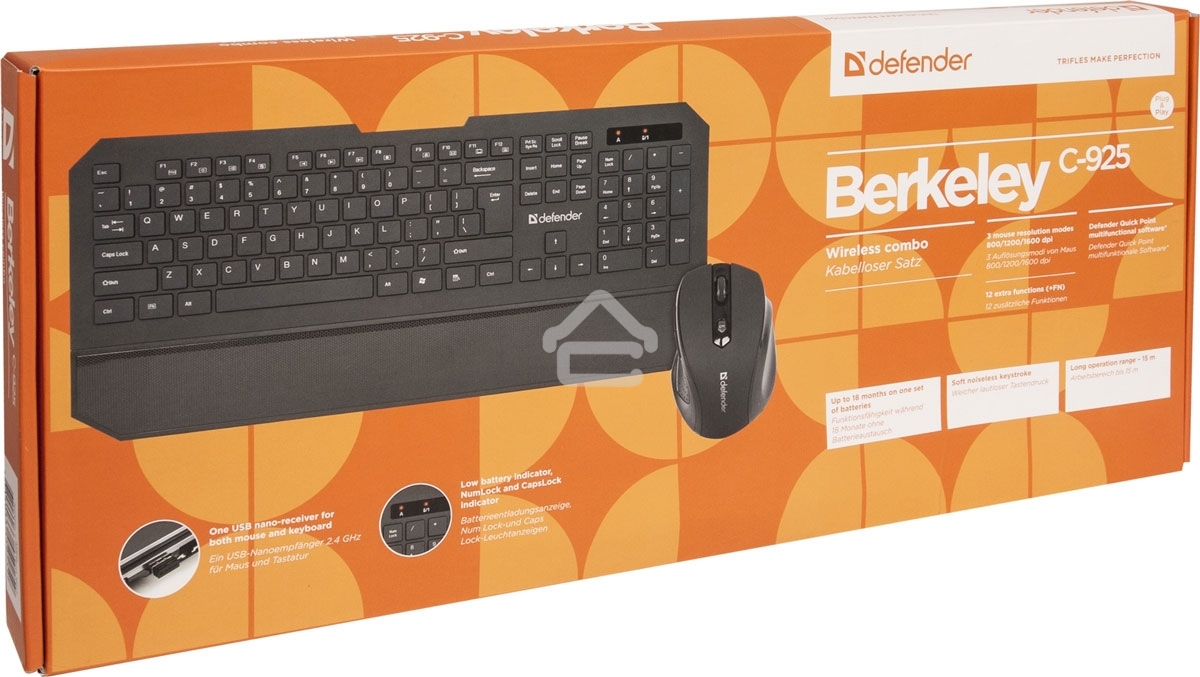 Клавиатура + мышь Defender Berkeley C-925 Nano B черный