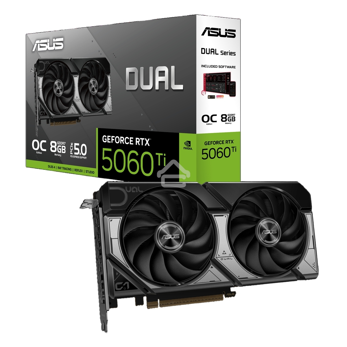 Видеокарта ASUS RTX5060Ti DUAL OC 8GB GDDR7 128bit 3xDP HDMI 2FAN RTL DUAL-RTX5060TI-O8G