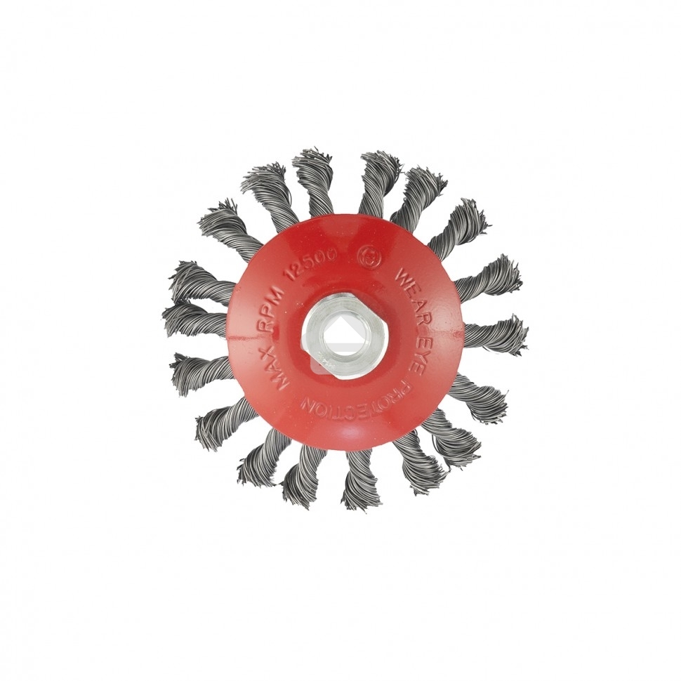 Щетка Matrix для УШМ, 115 мм, М14, Тарелка, крученая проволока 0,5 мм