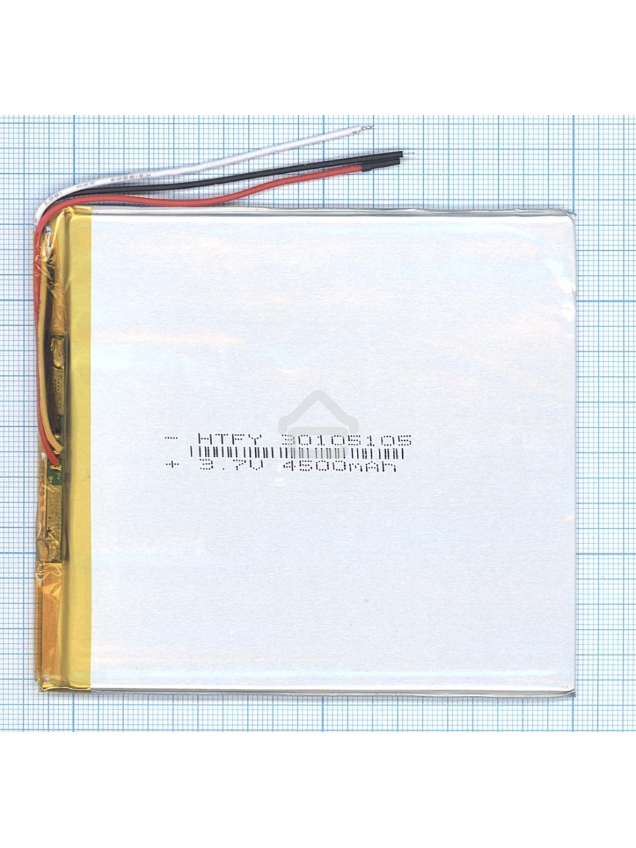 Аккумулятор Li-Pol (батарея) 3*105*105мм 3pin 3.7V/4500mAh