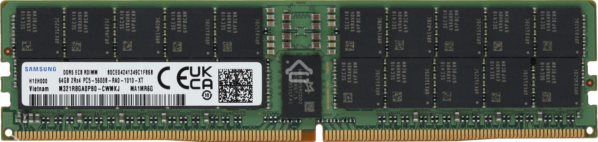 Оперативная память Samsung, DDR5, 64GB (1x64GB), 5600MHz, CL46, ECC, RDIMM, OEM