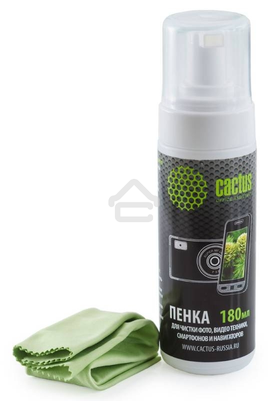 Чистящий набор (салфетки + пена) Cactus CS-S3006 для экранов и оптики 1 шт 18x18 см 180 мл