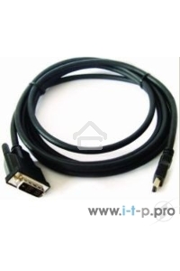 Кабель HDMI-DVI Cablexpert CC-HDMI-DVI-6, 19M/19M, single link, медь, позол.разъемы, экран, 1.8м, черный, пакет