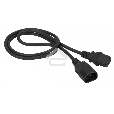 Шнур питания C13-C14, 3х0.75, 220В, 10А, черный, 1 м