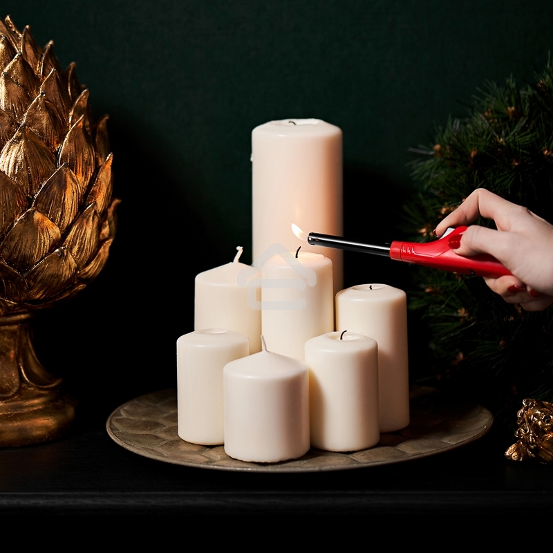 Бытовая газовая пьезозажигалка с классическим пламенем многоразовая (1 шт.) красная СК-306 Сокол