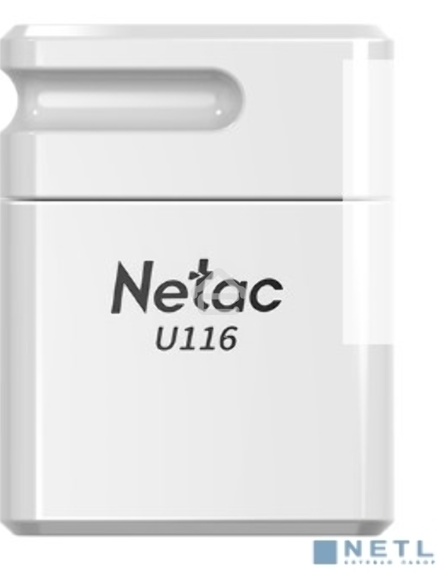 Флеш диск Netac U116 64Gb <NT03U116N-064G-20WH>, USB2.0, миниатюрная пластиковая белая