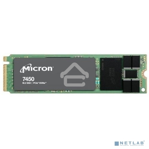 Накопитель SSD Micron 7450 PRO, 480Gb, M.2(22x80мм), NVMe, PCIe 4.0 x4, 3D TLC, R/W 5000/700Mb/s, IOPs 280 000/40 000, TbW 800, DWPD 1 (12 мес.)