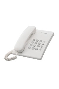 Телефон проводной Panasonic KX-TS2350RUW белый {повтор номера, регул-ка громкости, кр.на стену}