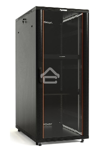 Шкаф напольный Hyperline TTB-4268-AS-RAL9004 19-дюймовый, 42U, 2055x 600х 800 мм (ВхШхГ), передняя стеклянная дверь со стальными перфорированными боковинами, задняя дверь сплошная, ручка с замком