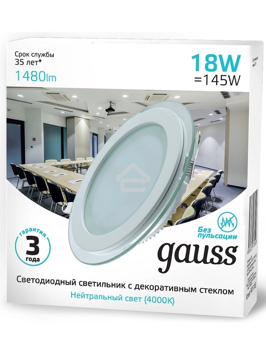 Светильник Gauss 947111218 18Вт 4000K цв.св.:белый нейтральный белый