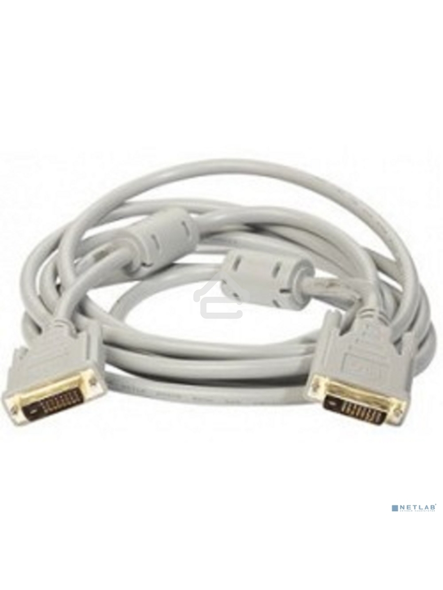 Кабель DVI dual link (25M-25M) 1.8м Exegate, 2 фильтра, позолоченные контакты