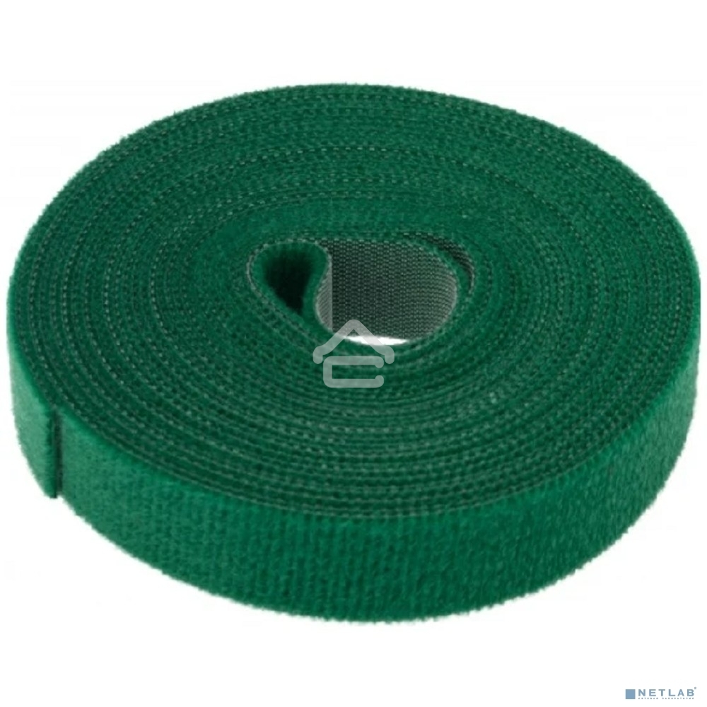 Лента-липучка многоразовая 5 м х 20 мм, зеленая (1 шт.) Rexant