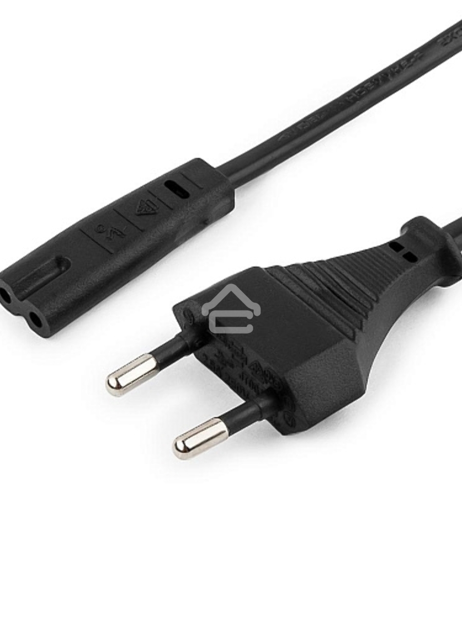 Кабель питания для ноутбуков, аудио/видео техники Gembird PC-184-VDE-0.5М, 0,5м, VDE, 2-pin, черный, пакет