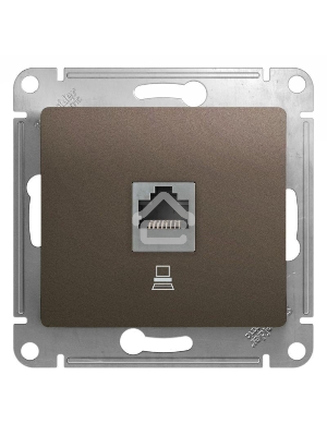 Механизм компьютерной розетки 1-м Glossa RJ45 кат.5е шоколад SchE GSL000881K