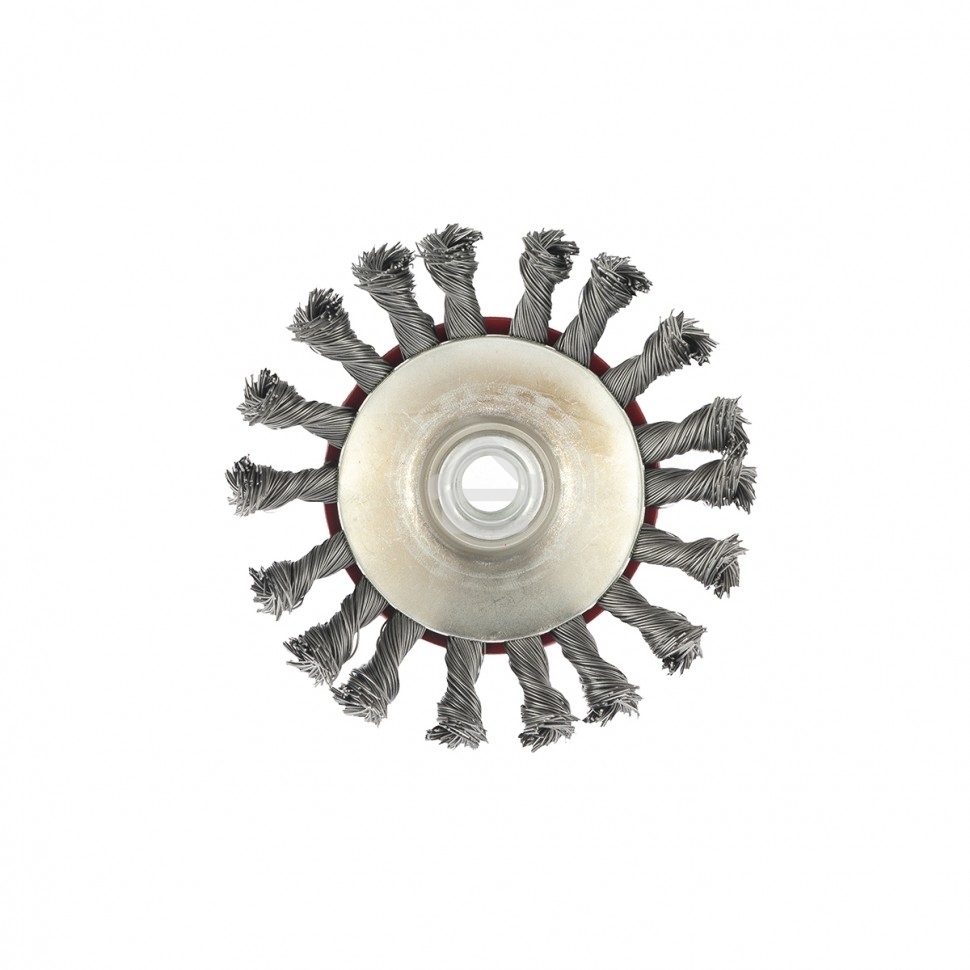 Щетка Matrix для УШМ, 115 мм, М14, Тарелка, крученая проволока 0,5 мм