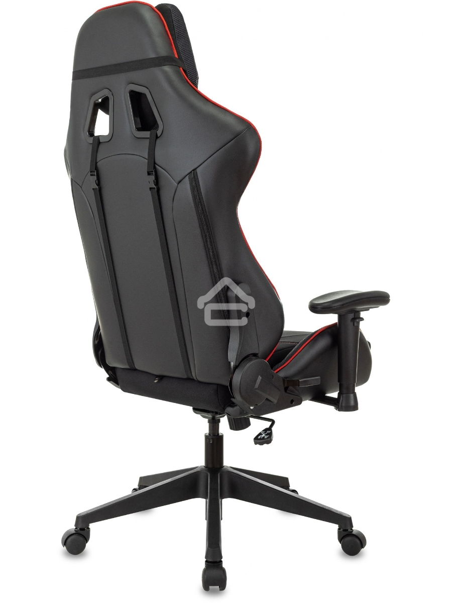 Кресло игровое Бюрократ VIKING 4 AERO RUS белый/синий/красный/черный, искусст. кожа/ткань, две подушки