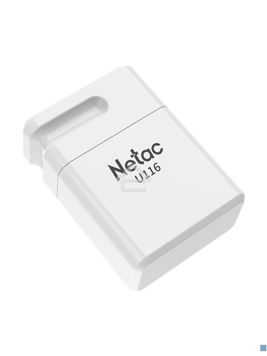 Флеш диск Netac U116 64Gb <NT03U116N-064G-20WH>, USB2.0, миниатюрная пластиковая белая