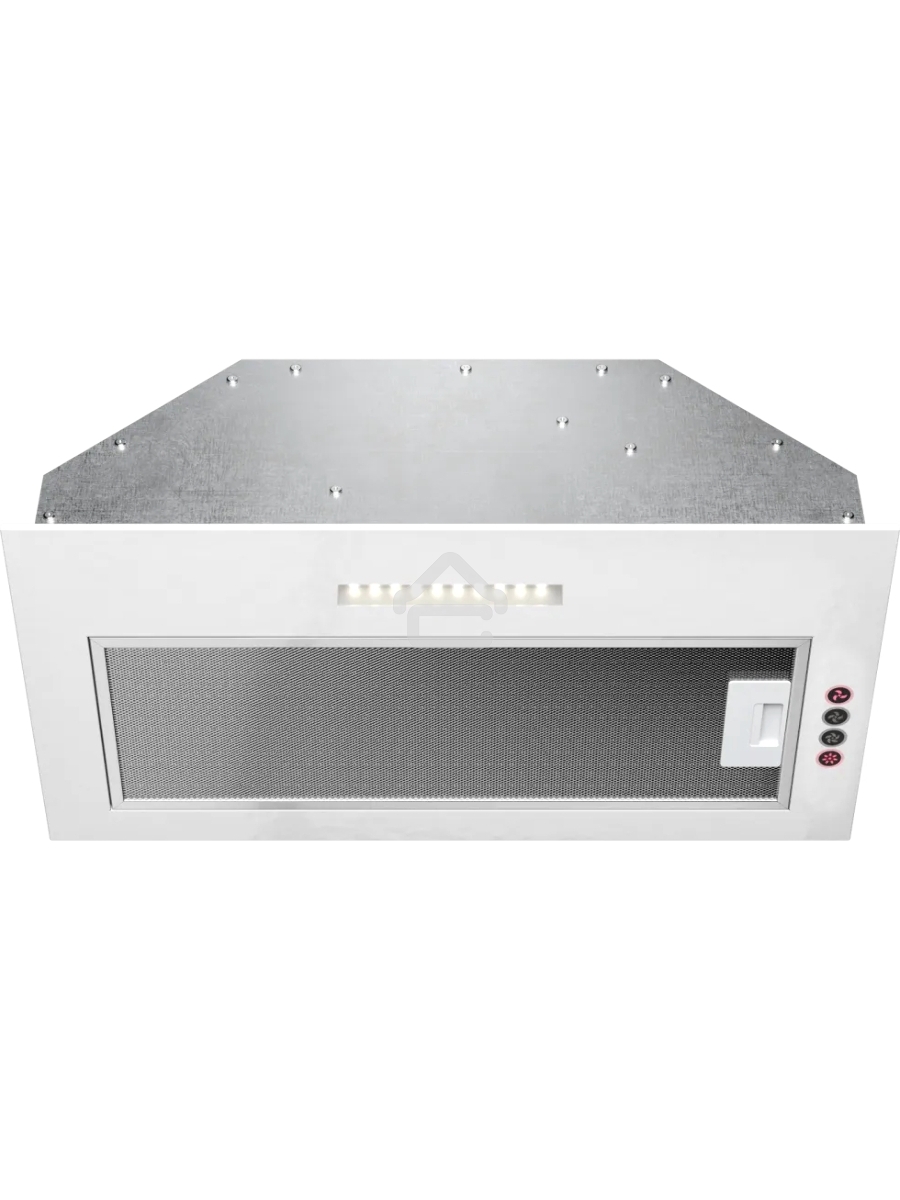 Вытяжка встраиваемая Kuppersberg INTOUCH 60 W, ширина 54 см, отвод/рециркуляция, 650 м3/час, 3 скорости, электронное сенсорное управление, светодиодное освещение 1х5 Вт, жироулавливающий фильтр, угольный фильтр KF-T (опция), 41 дБ, цвет: белый