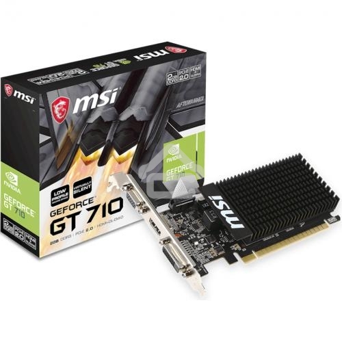 Видеокарта MSI PCI-E GT 710 2GD3H LP nVidia GeForce GT 710 2048Mb 64bit DDR3 954/1600 DVIx1/HDMIx1/CRTx1/HDCP Ret low profile