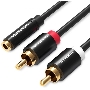 Кабель Vention аудио Jack 3,5 mm F/2RCA M - 2м Чёрный