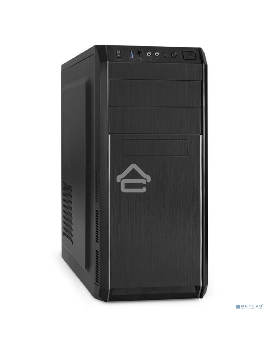 Компьютерный корпус Miditower ExeGate XP-334UC (ATX, без БП, 1*USB+1*USB3.0+1*TypeC, аудио, черный)