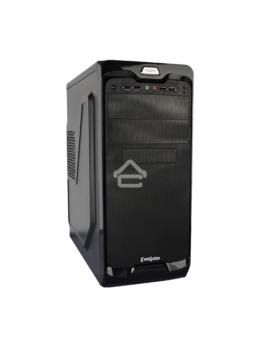 Компьютерный корпус Miditower Exegate UN-604 Black, ATX, <без БП> 2*USB+2*USB3.0, Audio