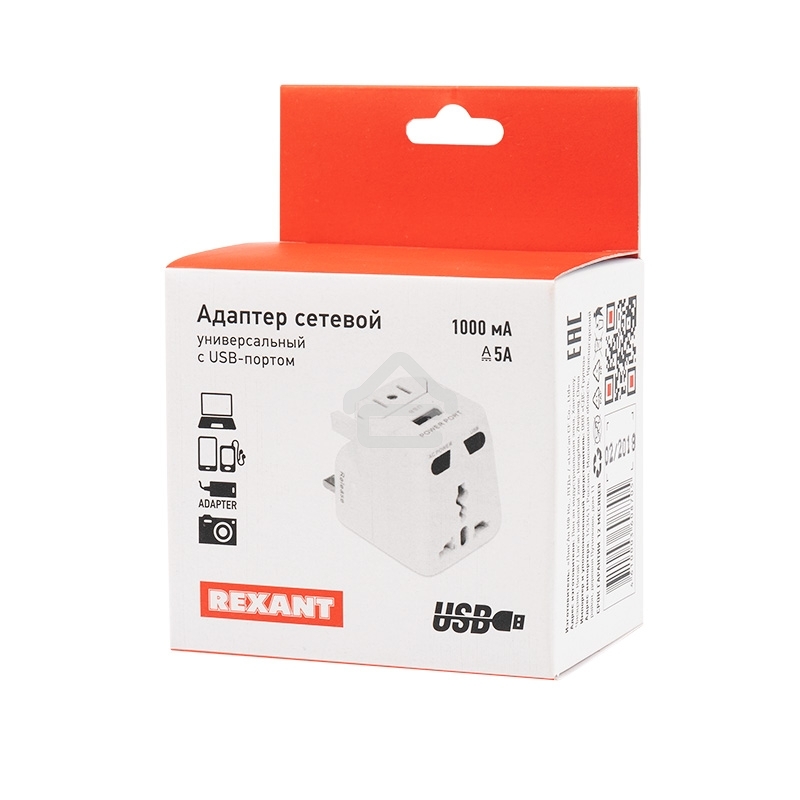 Адаптер сетевой «Путешественник» с USB Rexant