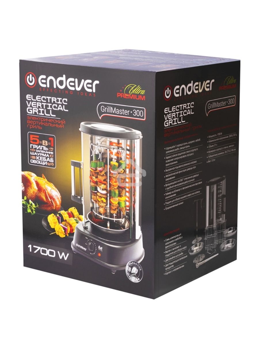Электрический вертикальный гриль Endever Grillmaster 300