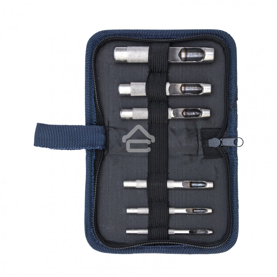 Набор пробойников для кожи Сибртех 3, 4, 6, 8, 10, 12,5 мм, 6 шт, чехол