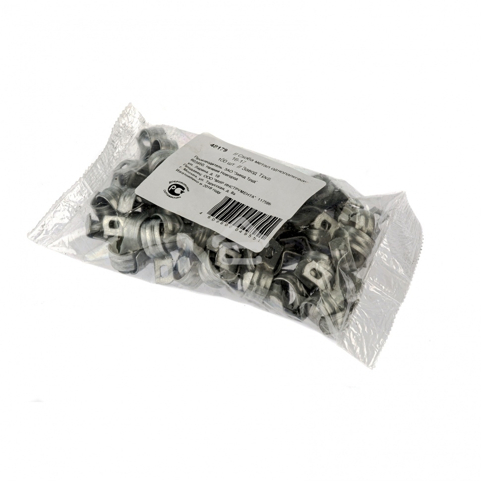 Скоба металлическая однолапковая Сибртех 16(СМО) 100 шт.