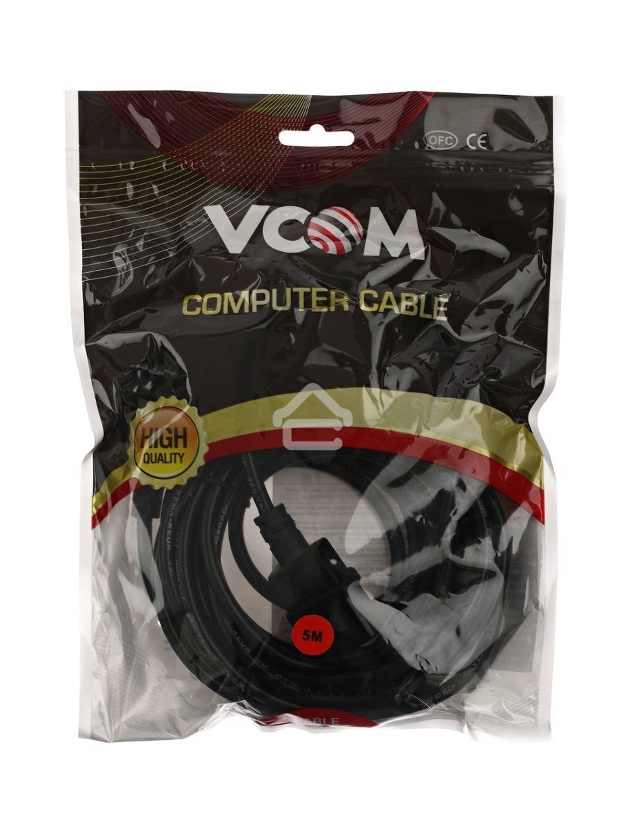 Кабель монитор - компьютер 220V (UPS -> устройство) <VDE> 3G*0.75mm VCOM (CE001-CU)5м 