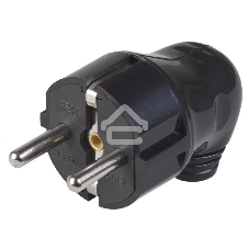 Вилка Iek EVP11-16-01-K02 ВПу11-02-Ст разборная угловая с з/к 16А черная