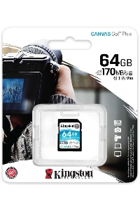 Флеш карта Kingston 64GB SDXC Canvas Go Plus 170R C10 UHS-I U3 V30 EAN: 740617301397