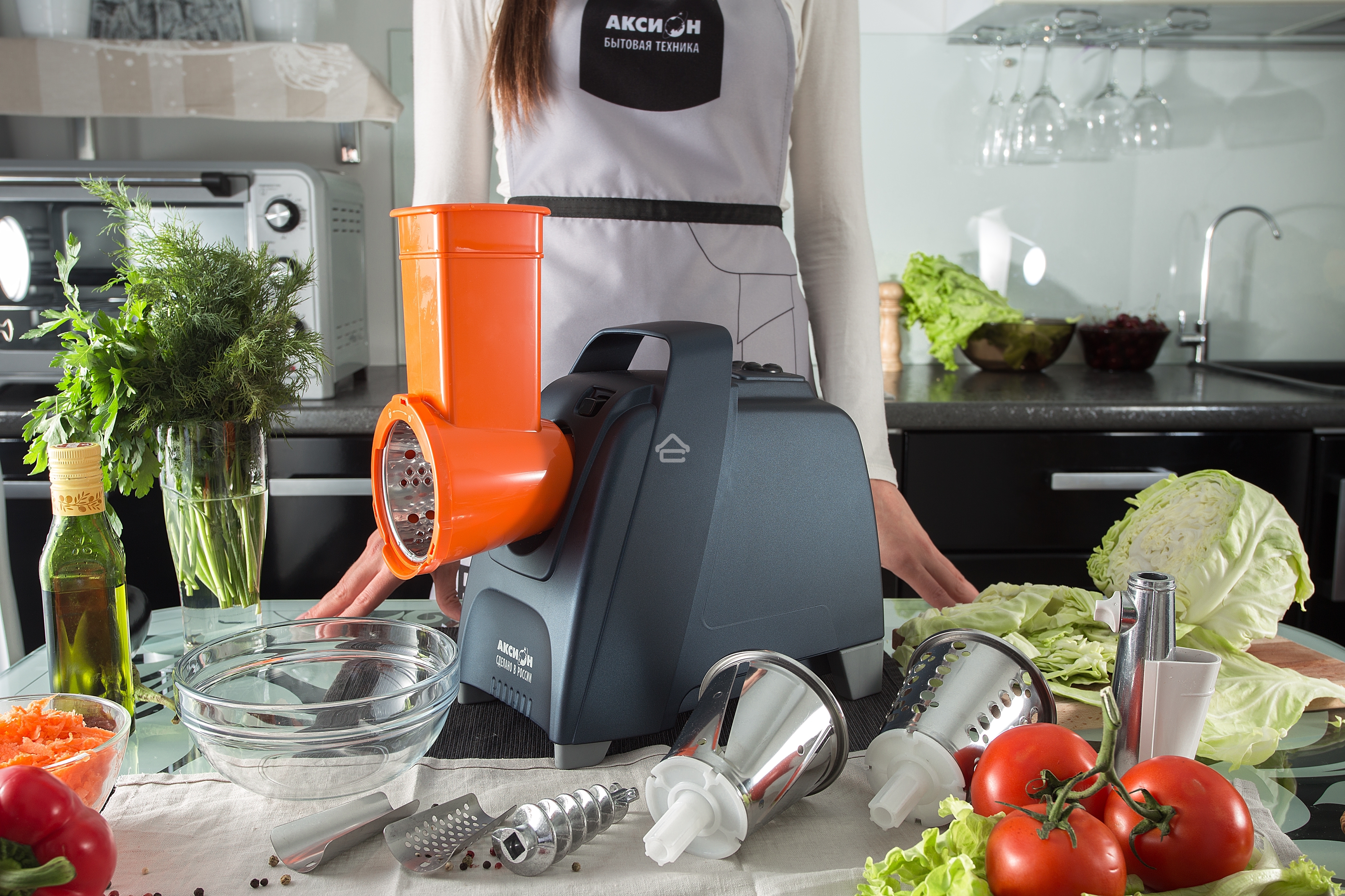 Мясорубка электрическая Аксион М61.02 Темно-синий, 2000 Вт, 3 кг/мин, Реверс