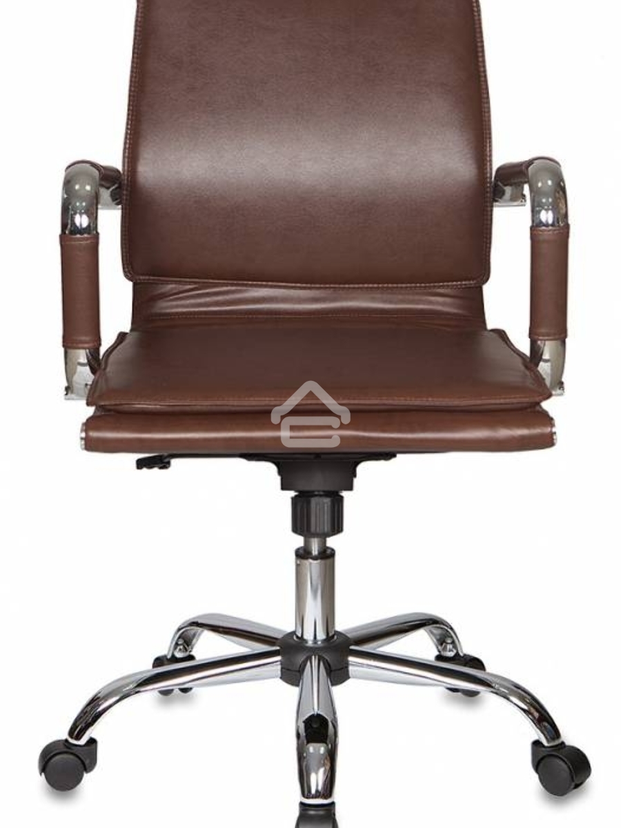 Кресло руководителя Бюрократ CH-993-Low/Brown коричневый, низкая спинка, искусственная кожа, крестовина хромированная