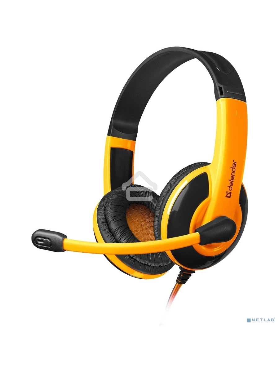 Наушники Defender Warhead G-120 черный/оранжевый кабель 2 м